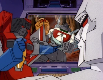 "See?  We can shoot him right in the nads!""Television doesn't work that way, you doofus."
