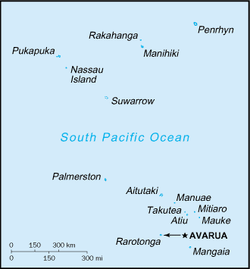 Map showing the location of the Cook Islands.