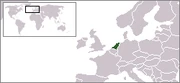 Map showing the location of the Netherlands.