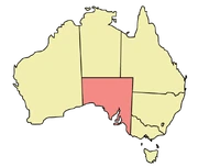 Map of Australia with South Australia highlighted in red.