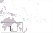 Map showing the location of Vanuatu.