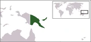 Map showing the location of Papua New Guinea.