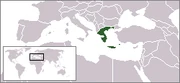 Map showing the location of Greece.