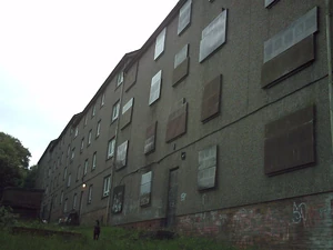 derelict flats in Maple Drive