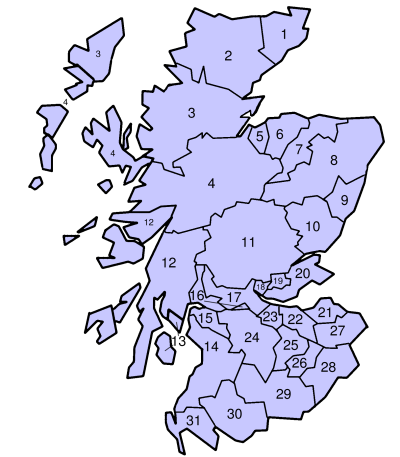 Scottish Counties Map