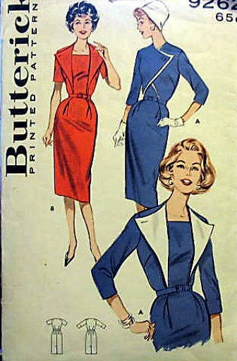 Butterick 9262 - a fauxlero style 1950's sheath dress