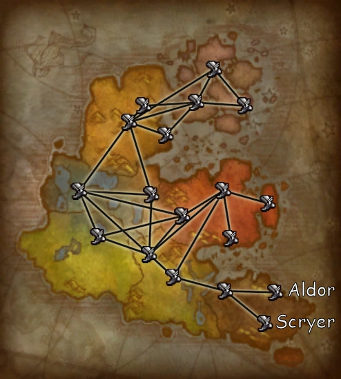 Horde flight points in Outland