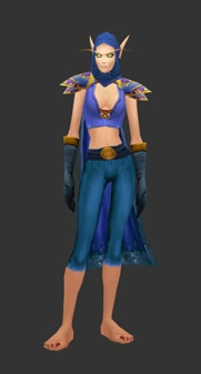 Blood Elf female wearing the Azure Silk set