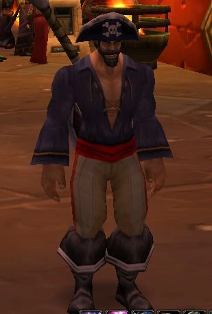A player in a pirate costume from a Savory Deviate Delight