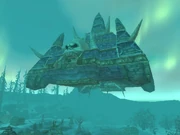 Naxxramas floating above the Carrion Fields