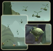 Paper zeppelins and airplanes.