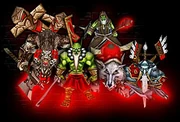 Notable figures from the Third War, from left to right: Cairne Bloodhoof, Samuro, Drek'Thar, and Rokhan. All of these Heroes also helped Rexxar in his journeys.