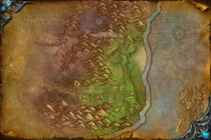 Map of the death knight instanced starting area in the WotLK Beta