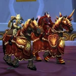 Blood Knights Riding their Horde Paladin Mounts.