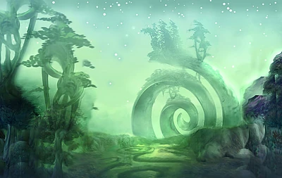 Concept art of the Emerald Dream from the official Warcraft Encyclopedia