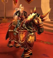A Blood Knight Riding a charger