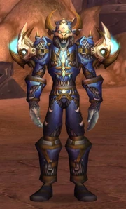 Male Night Elf wearing complete "Rift Stalker Armor"