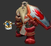 A male Dwarf in full Chain of the Scarlet Crusade, with Hand of Righteousness and Aegis of the Scarlet Commander.