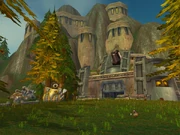 Dwarven siege machines guard the entrance to this mighty fortress