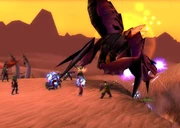 The Horde Battling the Hive'Regal Hunter-Killer