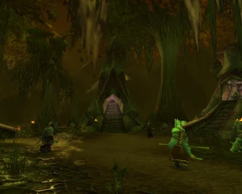 The Harborage, with Alliance draenei NPC and universally friendly broken ones.