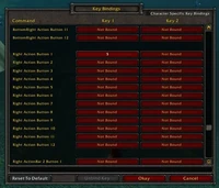 Key bindings window