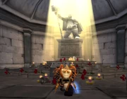 Honoring Uther at his grave