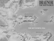 Locations of Hellfire Citadel and Black Citadel going off corresponding maps, if using those similar mountain ranges as starting points.