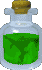Artwork of a bottle of Green Potion from Ocarina of Time and Majora's Mask