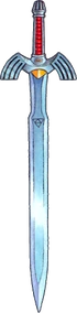 Artwork of the Master Sword as it appears in A Link to the Past