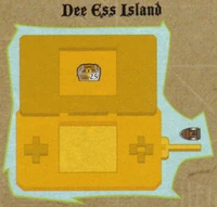 Map overview of Dee Ess Island