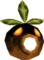 The Deku Mask, which may resemble what the Deku Butler's Son looked like