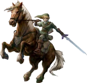 Artwork of Link and Epona in Twilight Princess