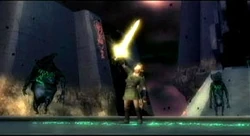 The Master Sword turning into the Light Sword