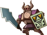 Artwork of Princess Zelda possessing a standard Phantom Guardian from Spirit Tracks