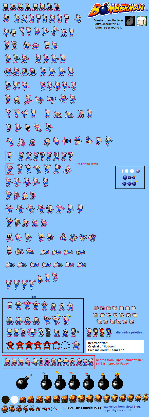 Image - Bomberman Sprites.png - Fantendo, the Video Game Fanon Wiki